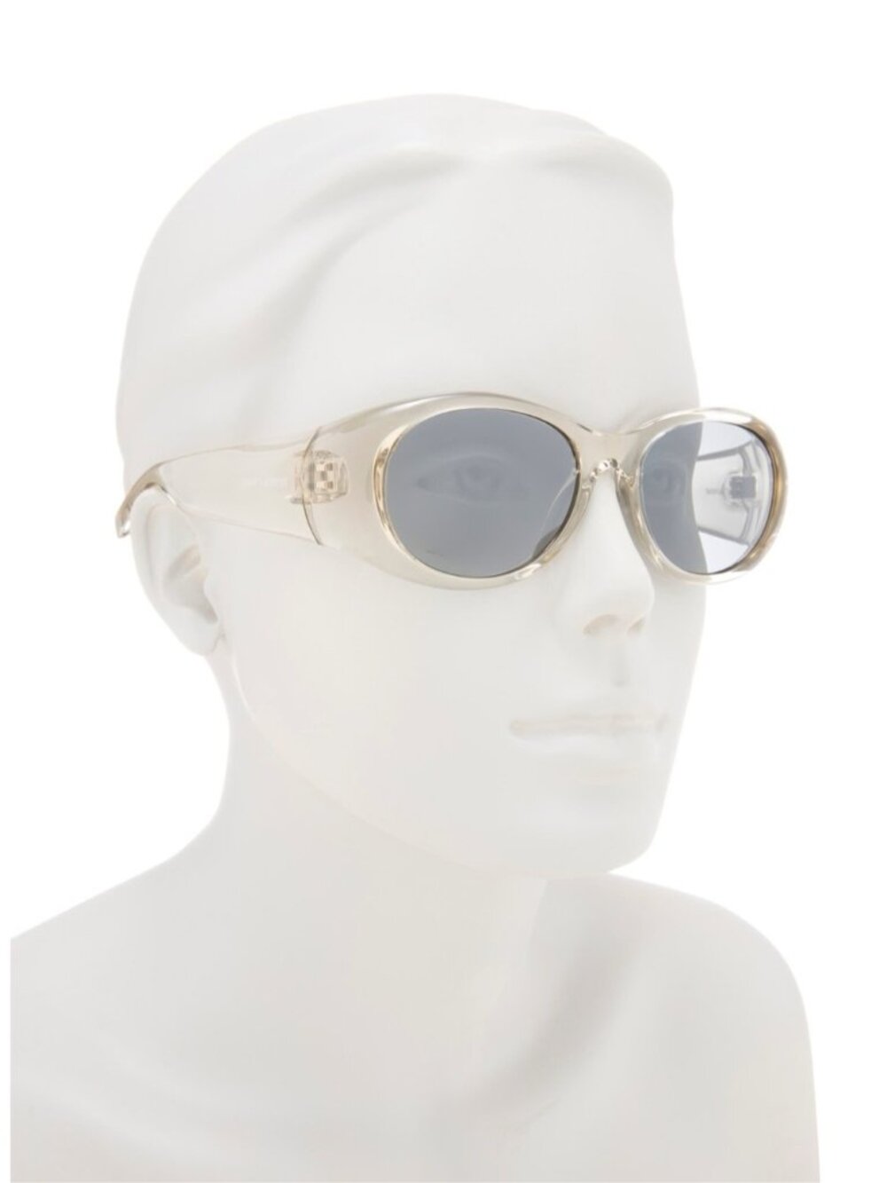 Saint Laurent Transparent/Clear Oval Sunglasses with Silver Lenses - Picture 3 of 10